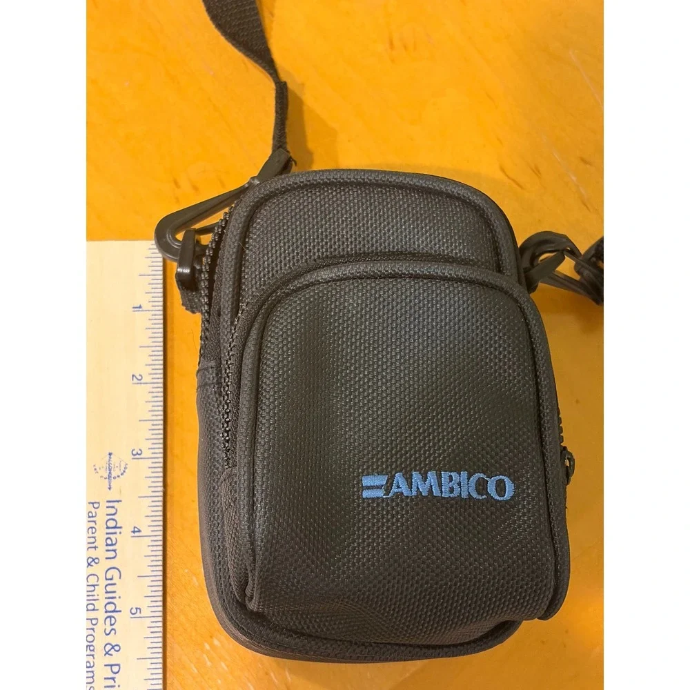 Ambico Black Nylon Padded Camera Bag Small Crossbody Case with Belt Loop